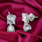 Taraash 925 Sterling Silver CZ Heart Earrings For Women - Taraash