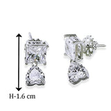 Taraash 925 Sterling Silver CZ Heart Earrings For Women - Taraash