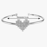Taraash 925 Sterling Silver CZ Heart Kada Bangle For Women - Taraash