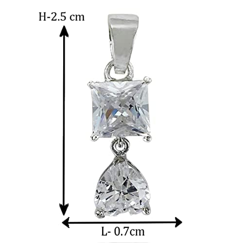 Taraash 925 Sterling Silver CZ Heart Pendant For Women - Taraash
