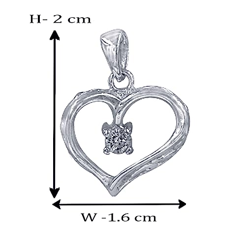Taraash 925 Sterling Silver CZ Heart Pendant For Women - Taraash
