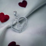 Taraash 925 Sterling Silver CZ Heart Pendant For Women - Taraash
