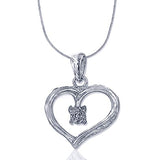 Taraash 925 Sterling Silver CZ Heart Pendant For Women - Taraash