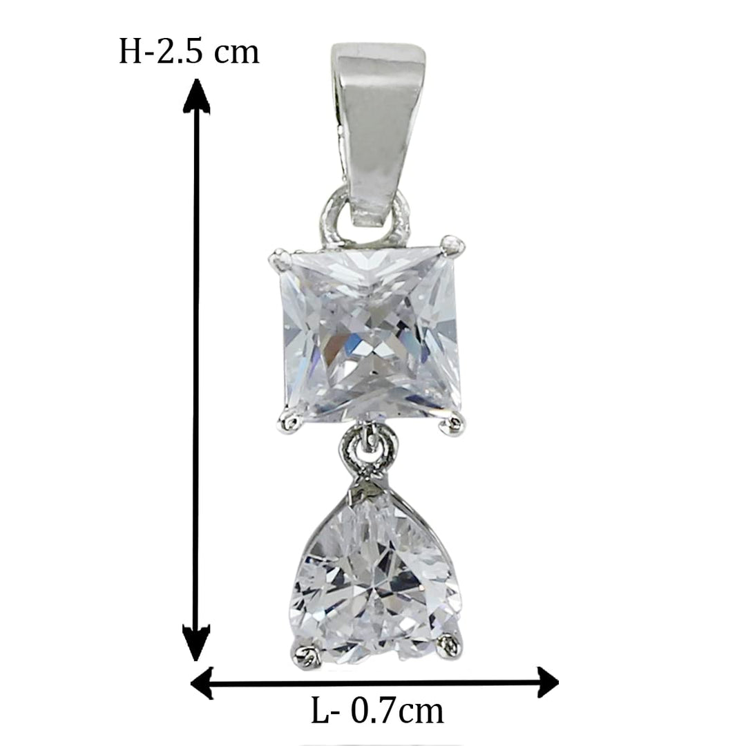 Taraash 925 Sterling Silver CZ Heart Pendant Set For Women - Taraash