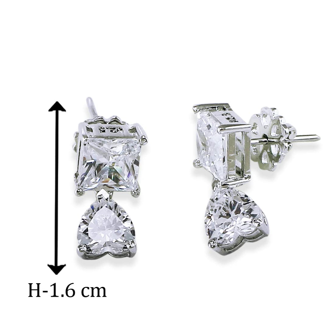 Taraash 925 Sterling Silver CZ Heart Pendant Set For Women - Taraash