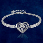Load image into Gallery viewer, Taraash 925 Sterling Silver CZ Heart Shape Bangle For Women - Taraash
