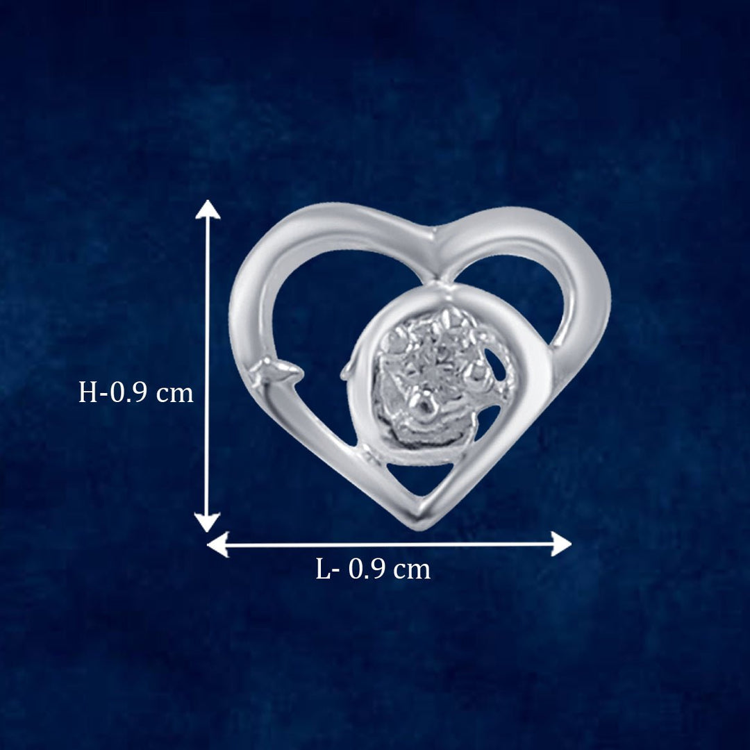 Taraash 925 Sterling Silver CZ Heart Stud Earrings For Women - Taraash