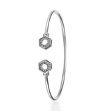 Taraash 925 Sterling Silver CZ Hexagon Shape Bangle For Women - Taraash