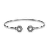 Taraash 925 Sterling Silver CZ Hexagon Shape Bangle For Women - Taraash