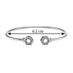 Load image into Gallery viewer, Taraash 925 Sterling Silver CZ Hexagon Shape Bangle For Women - Taraash