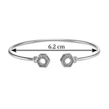 Taraash 925 Sterling Silver CZ Hexagon Shape Bangle For Women - Taraash