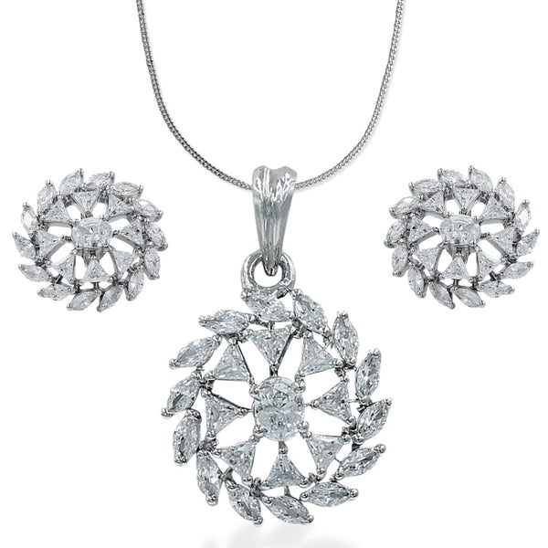 Taraash 925 Sterling Silver CZ Jewellery Set For Women - Taraash