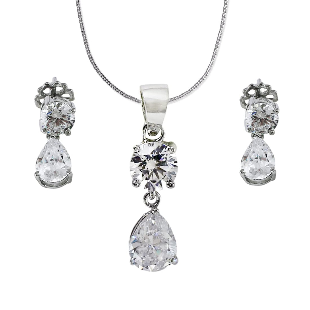 TARAASH 925 Sterling Silver CZ Jewellery Set For Women - Taraash
