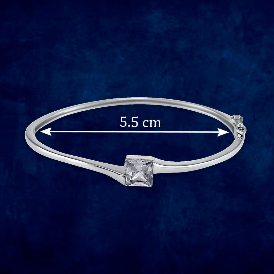Taraash 925 Sterling Silver CZ Kada For Women - Taraash