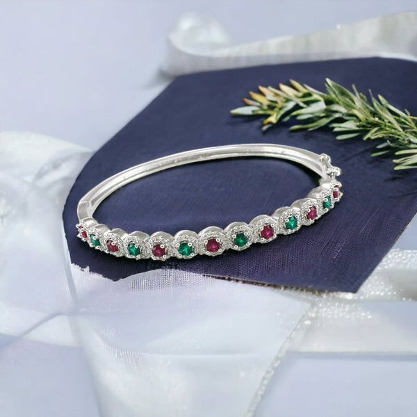 Taraash 925 Sterling Silver CZ Multicolor Bangle For Women - Taraash