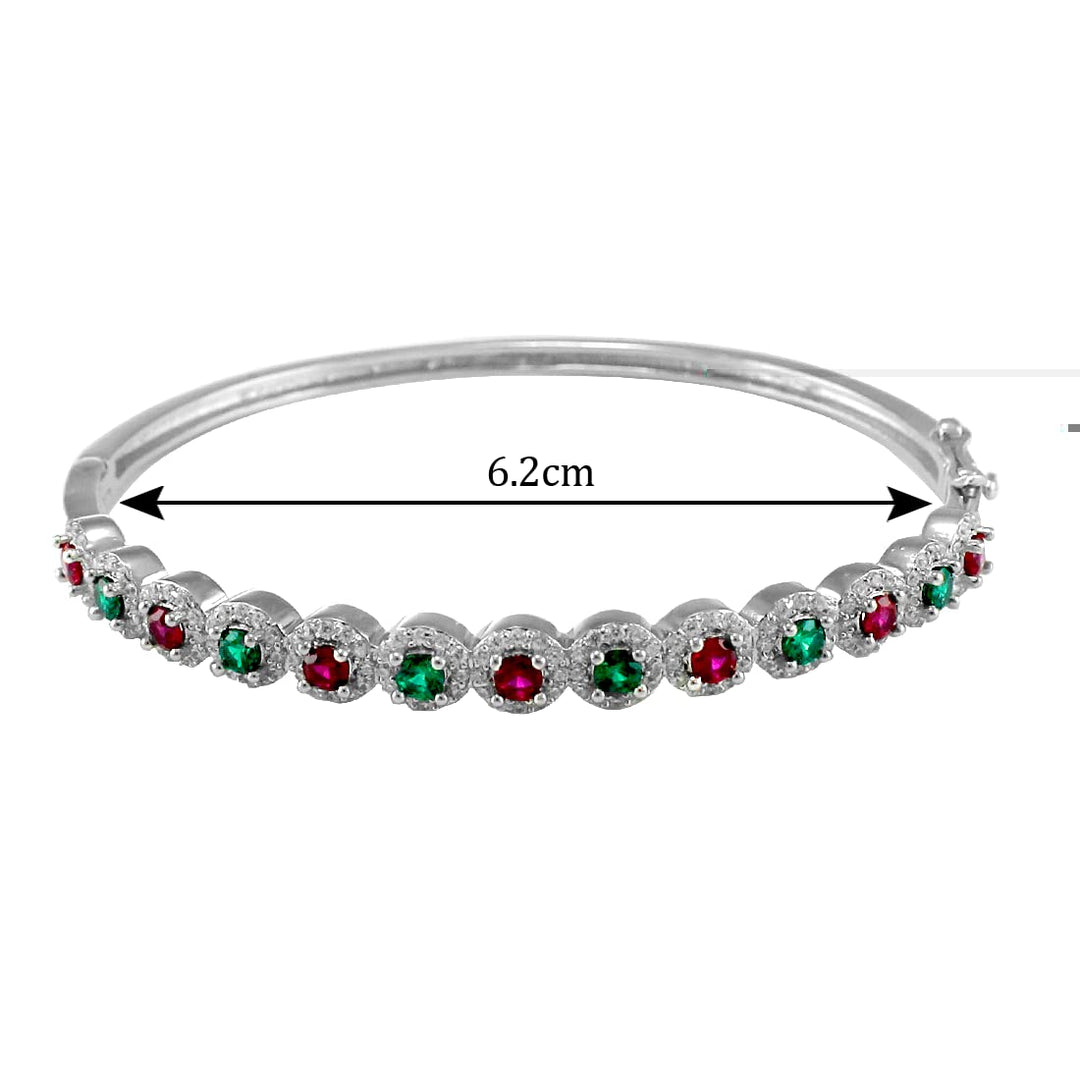 Taraash 925 Sterling Silver CZ Multicolor Bangle For Women - Taraash