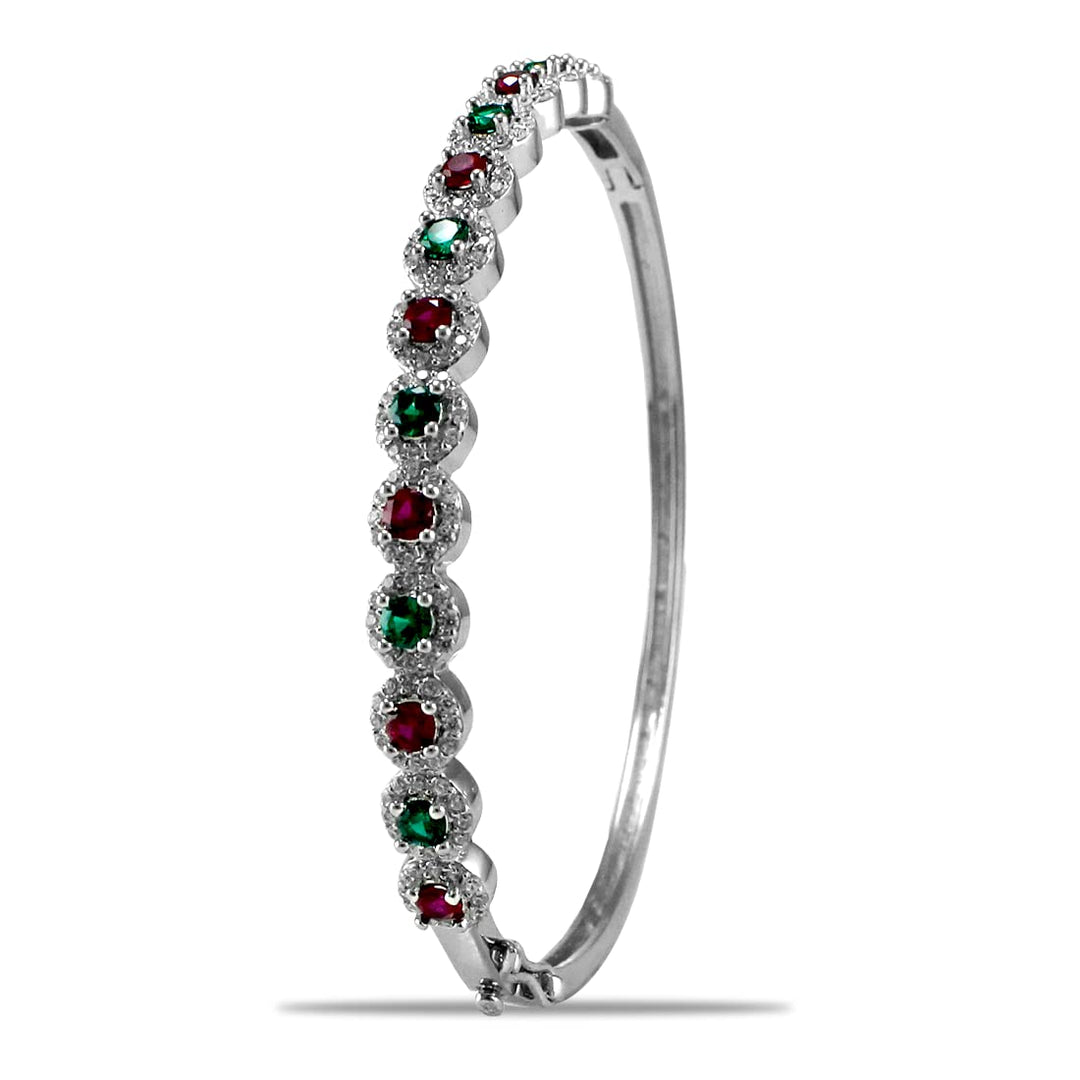 Taraash 925 Sterling Silver CZ Multicolor Bangle For Women - Taraash