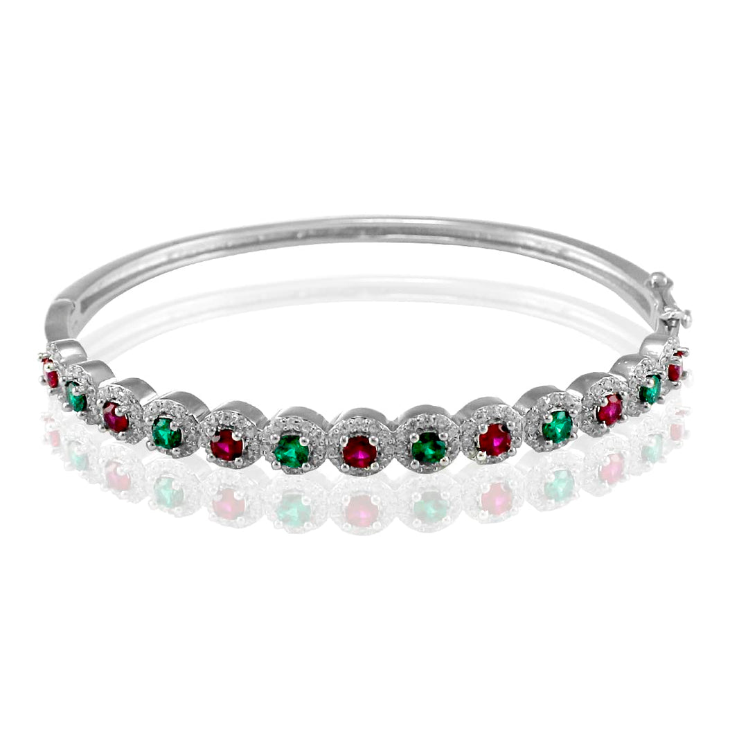 Taraash 925 Sterling Silver CZ Multicolor Bangle For Women - Taraash