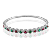 Taraash 925 Sterling Silver CZ Multicolor Bangle For Women - Taraash