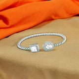 Taraash 925 Sterling Silver CZ Openable Kada For Women - Taraash