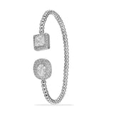 Taraash 925 Sterling Silver CZ Openable Kada For Women - Taraash