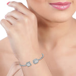 Load image into Gallery viewer, Taraash 925 Sterling Silver CZ Openable Kada For Women - Taraash