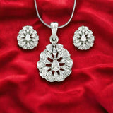 TARAASH 925 Sterling Silver CZ Pear Drop Jewellery Set For Women - Taraash