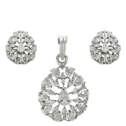 Taraash 925 Sterling Silver CZ Pear Drop Pendant Set For Women - Taraash