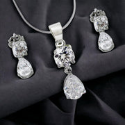 Taraash 925 Sterling Silver CZ Pendant Set For Women - Taraash