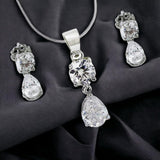 Taraash 925 Sterling Silver CZ Pendant Set For Women - Taraash