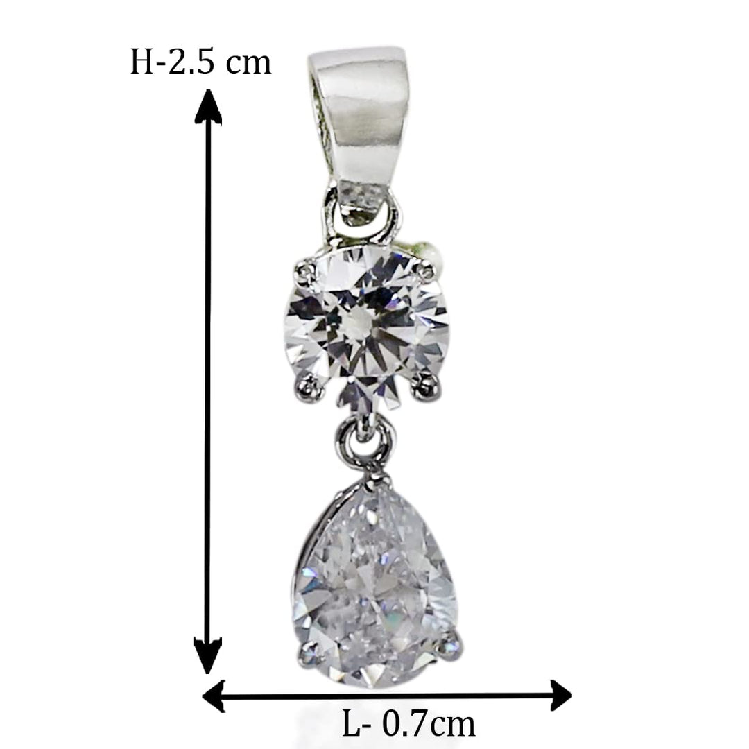 Taraash 925 Sterling Silver CZ Pendant Set For Women - Taraash