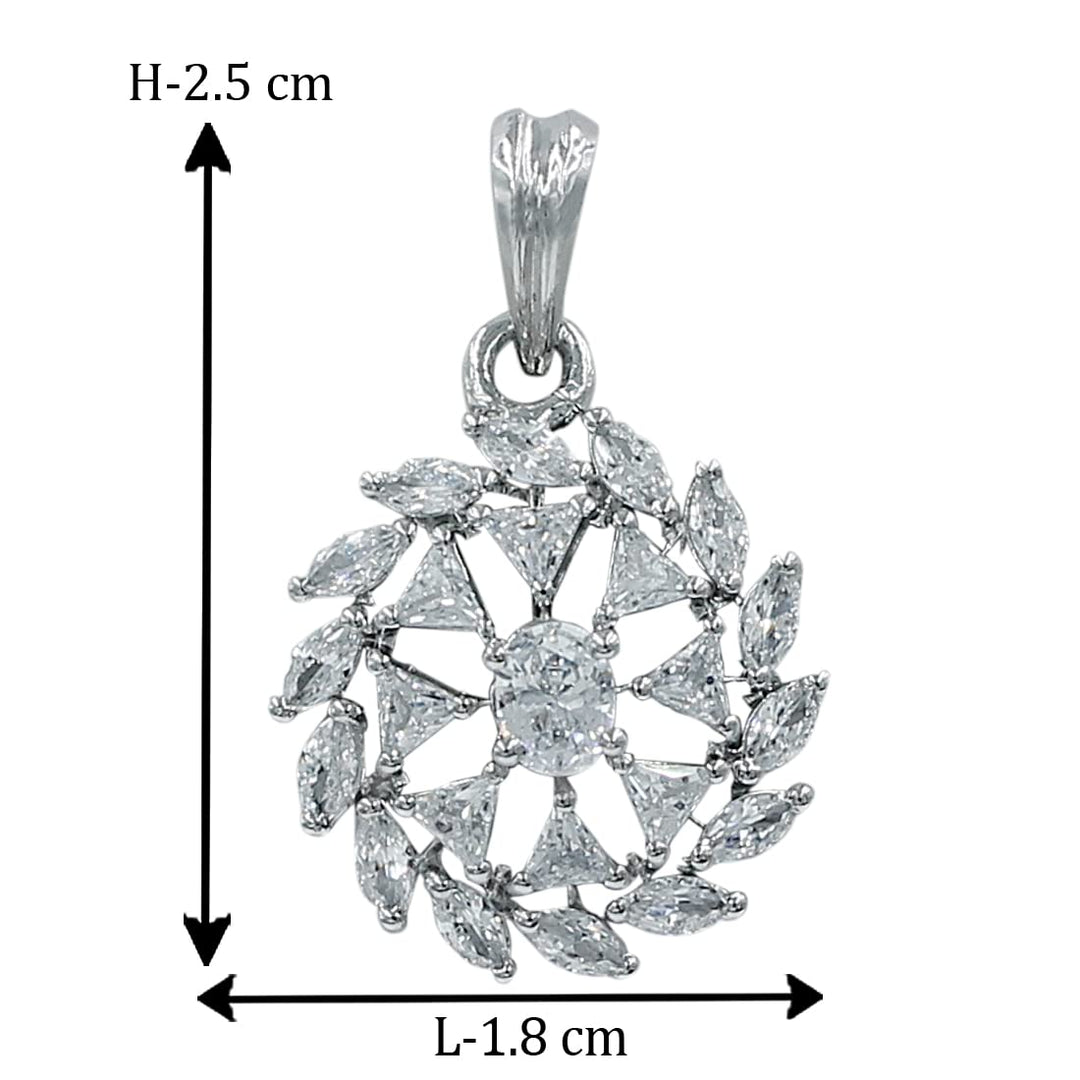 Taraash 925 Sterling Silver CZ Pendant Set For Women - Taraash