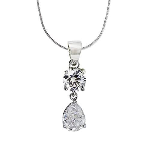 Taraash 925 Sterling Silver CZ Pendant With Chain For Women - Taraash
