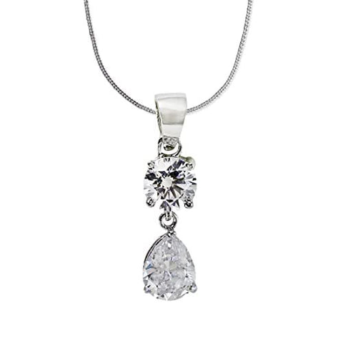 Taraash 925 Sterling Silver CZ Pendant With Chain For Women - Taraash