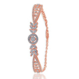 Taraash 925 Sterling Silver CZ Rose Gold Bangle Kada For Women - Taraash