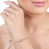 Taraash 925 Sterling Silver CZ Rose Gold Bangle Kada For Women - Taraash