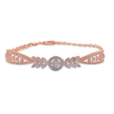 Taraash 925 Sterling Silver CZ Rose Gold Bangle Kada For Women - Taraash