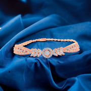 Taraash 925 Sterling Silver CZ Rose Gold Bangle Kada For Women - Taraash