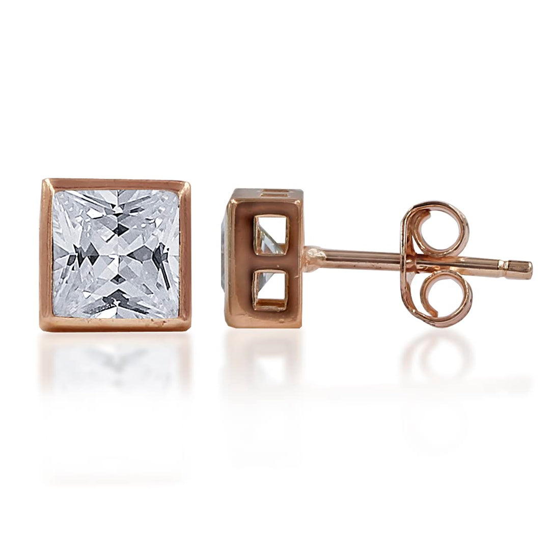 Taraash 925 Sterling Silver CZ Rose Gold Earrings For Women - Taraash