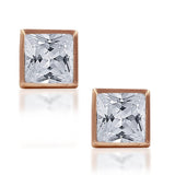 Taraash 925 Sterling Silver CZ Rose Gold Earrings For Women - Taraash