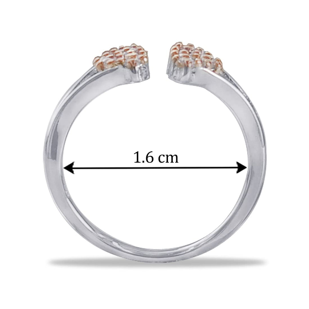 Taraash 925 Sterling Silver CZ Rose Gold Toe Ring For Women - Taraash