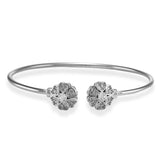 Taraash 925 Sterling Silver CZ Rose Petal Style Bangle For Women - Taraash