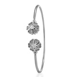 Taraash 925 Sterling Silver CZ Rose Petal Style Bangle For Women - Taraash