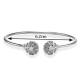 Taraash 925 Sterling Silver CZ Rose Petal Style Bangle For Women - Taraash