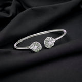 Taraash 925 Sterling Silver CZ Rose Petal Style Bangle For Women - Taraash