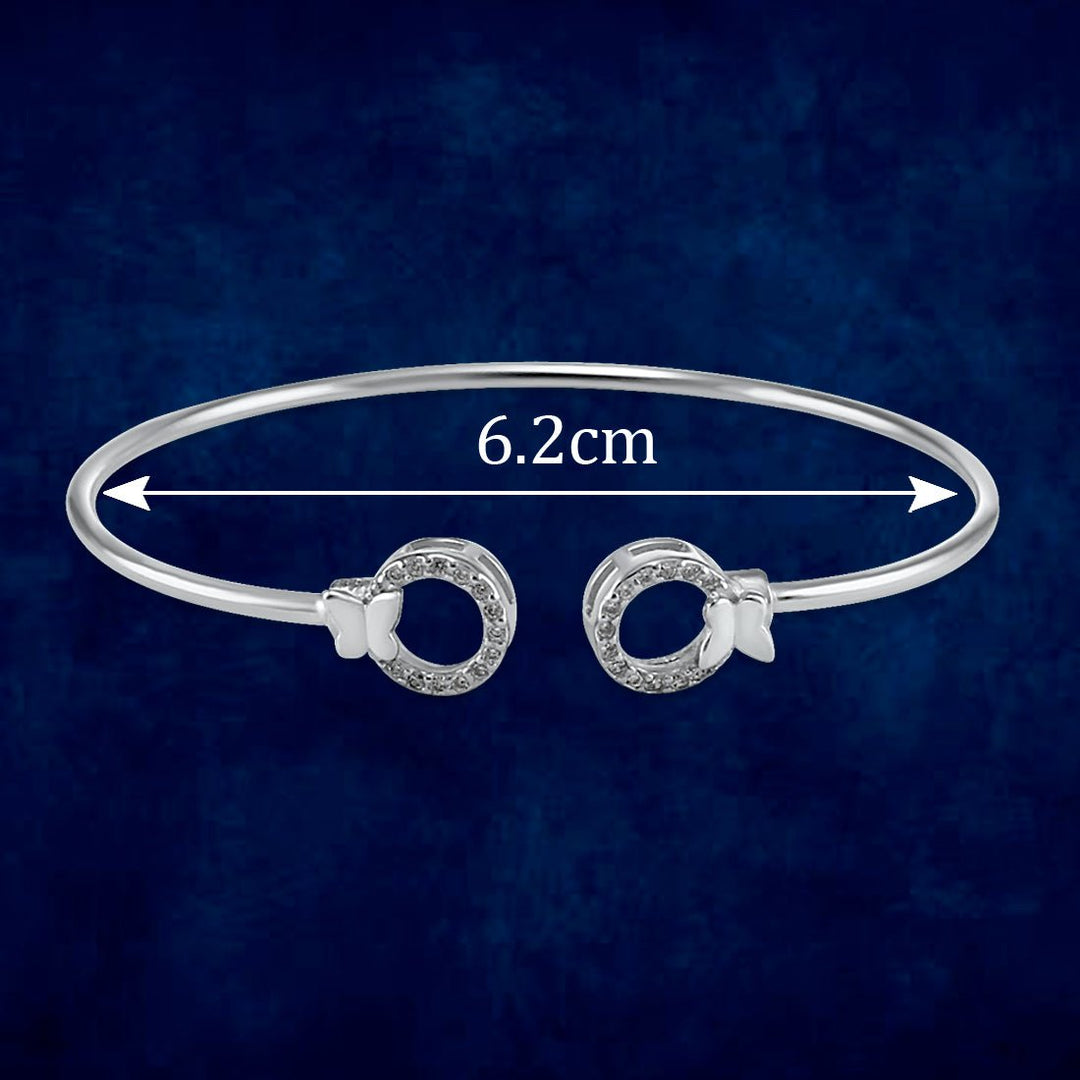 Taraash 925 Sterling Silver CZ Round Shape Bangle For Women - Taraash