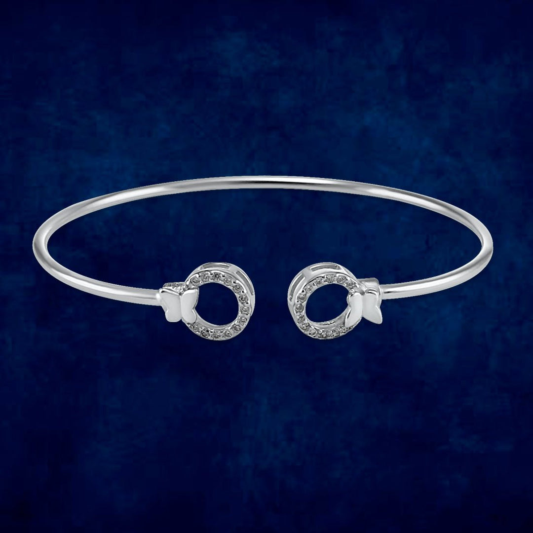 Taraash 925 Sterling Silver CZ Round Shape Bangle For Women - Taraash