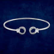 Taraash 925 Sterling Silver CZ Round Shape Bangle For Women - Taraash
