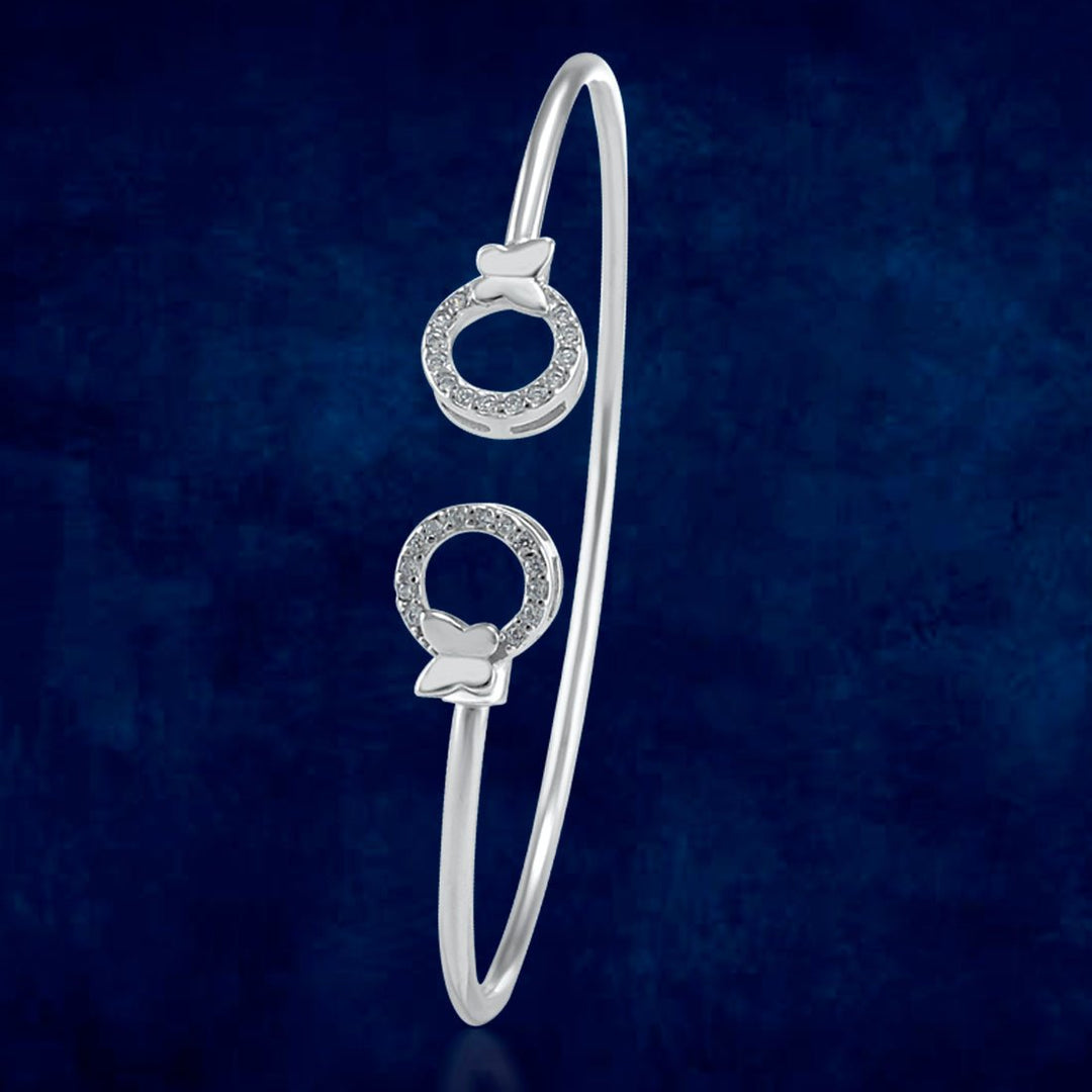 Taraash 925 Sterling Silver CZ Round Shape Bangle For Women - Taraash