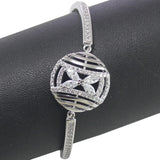 Taraash 925 Sterling Silver CZ Round Shape Bangle For Women | Openable Kada - Taraash